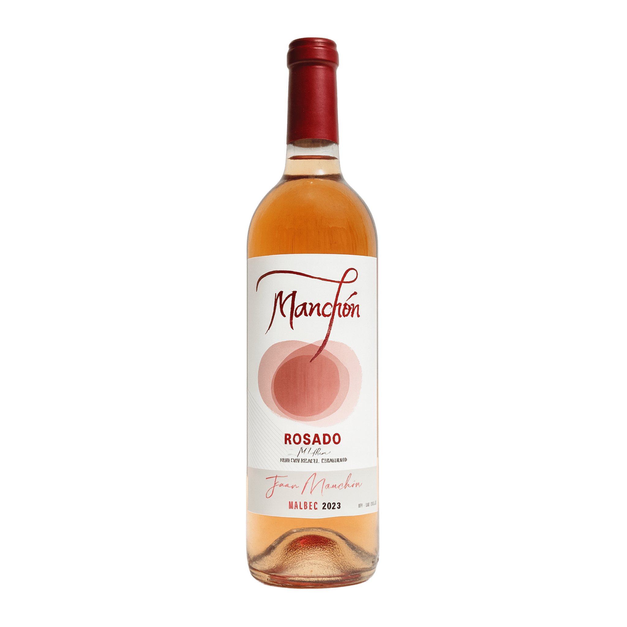 Botella de Rosado Malbec 2023 sin fondo